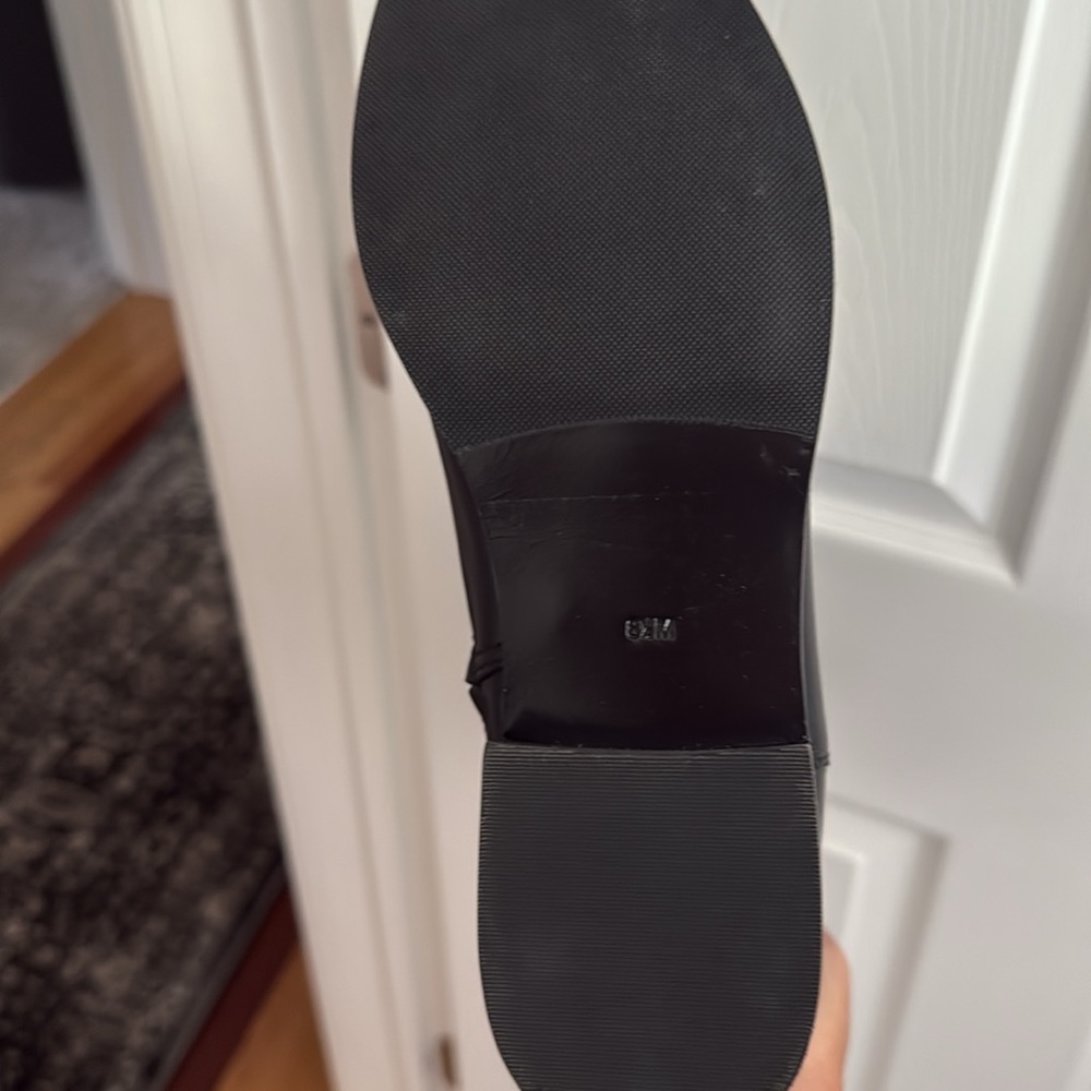 Tory Burch Black Leather Boots with Gold Accents - Picture 7 of 9